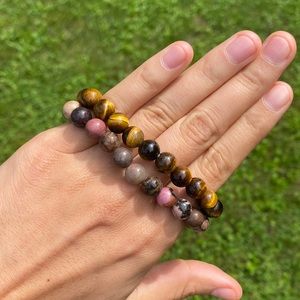 Tiger’s Eye & Rhodonite Bracelets